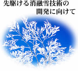 先駆ける消融雪技術の開発に向けて